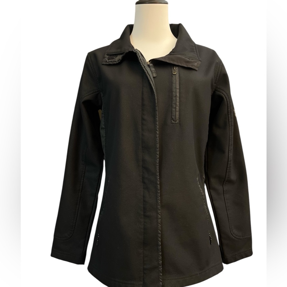 Five Fifty Five black jacket. Film, spandex, polyester, waterproof, size Medium